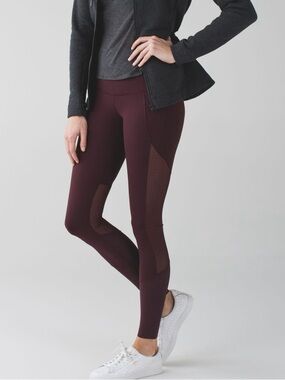 Lululemon Barre Star Pant Full-On Luon Bordeaux Drama Size 8